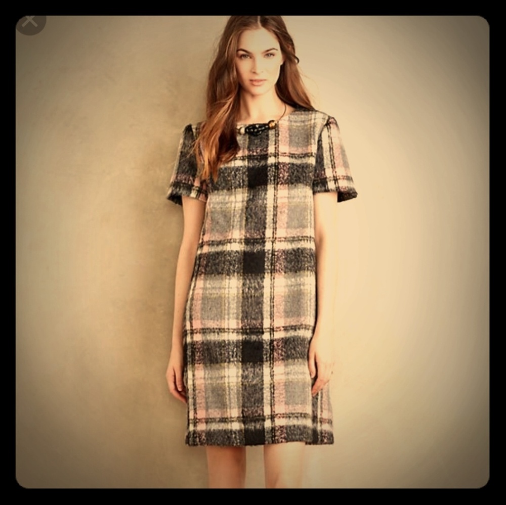 NWOT Wool Plaid Anthro dress